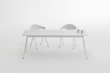 AXYL white table and chairs in still life product photography studio